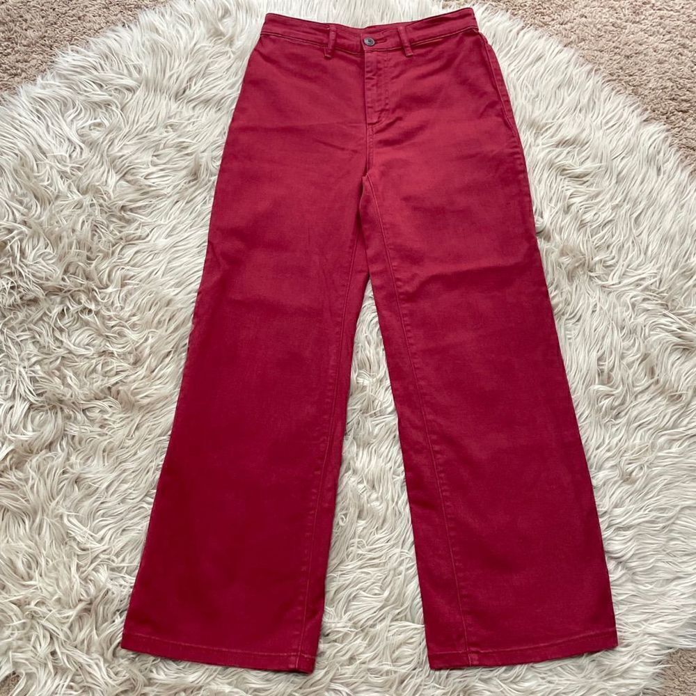 Vince Red Cropped Wide-Leg Pants